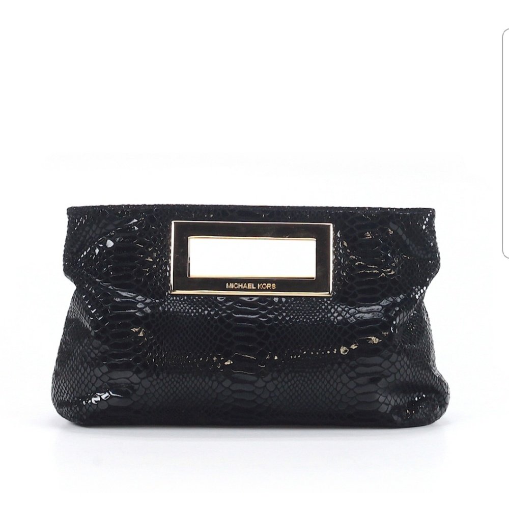 Michael Kors snake print clutch black